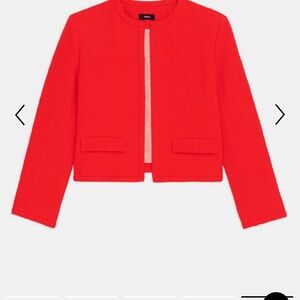 Theory Women's Bold Red Open-Front Blazer